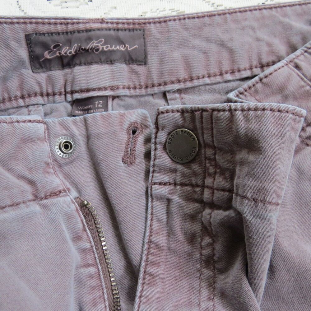 Eddie Bauer Women's Mid rise ankle pants Dusty Chocolate Brown size 12 - Picture 7 of 10